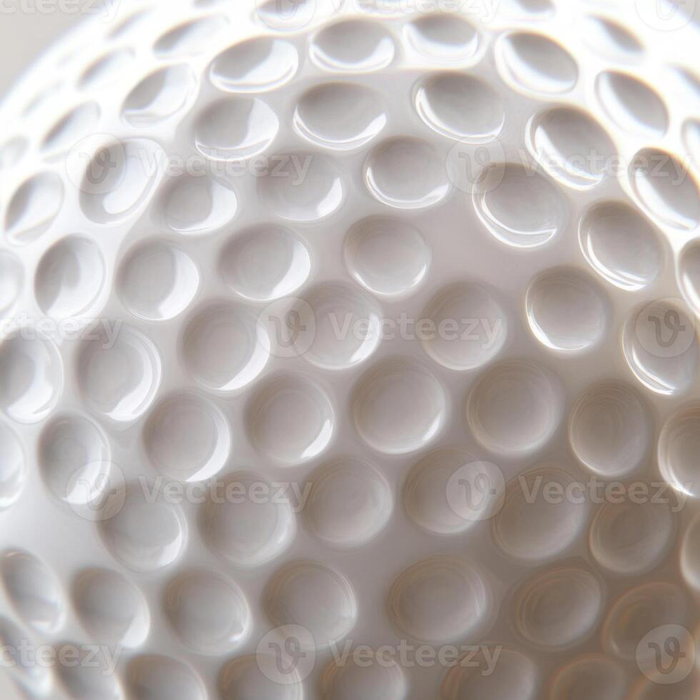 Close-up view of a textured golf ball highlighting dimples and surface details in natural light photo