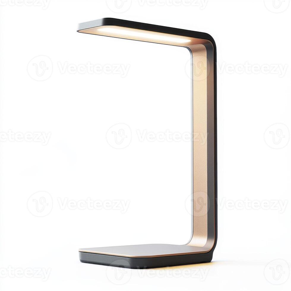 Modern desk lamp design with sleek lines and minimalistic structure for enhanced workspace lighting photo