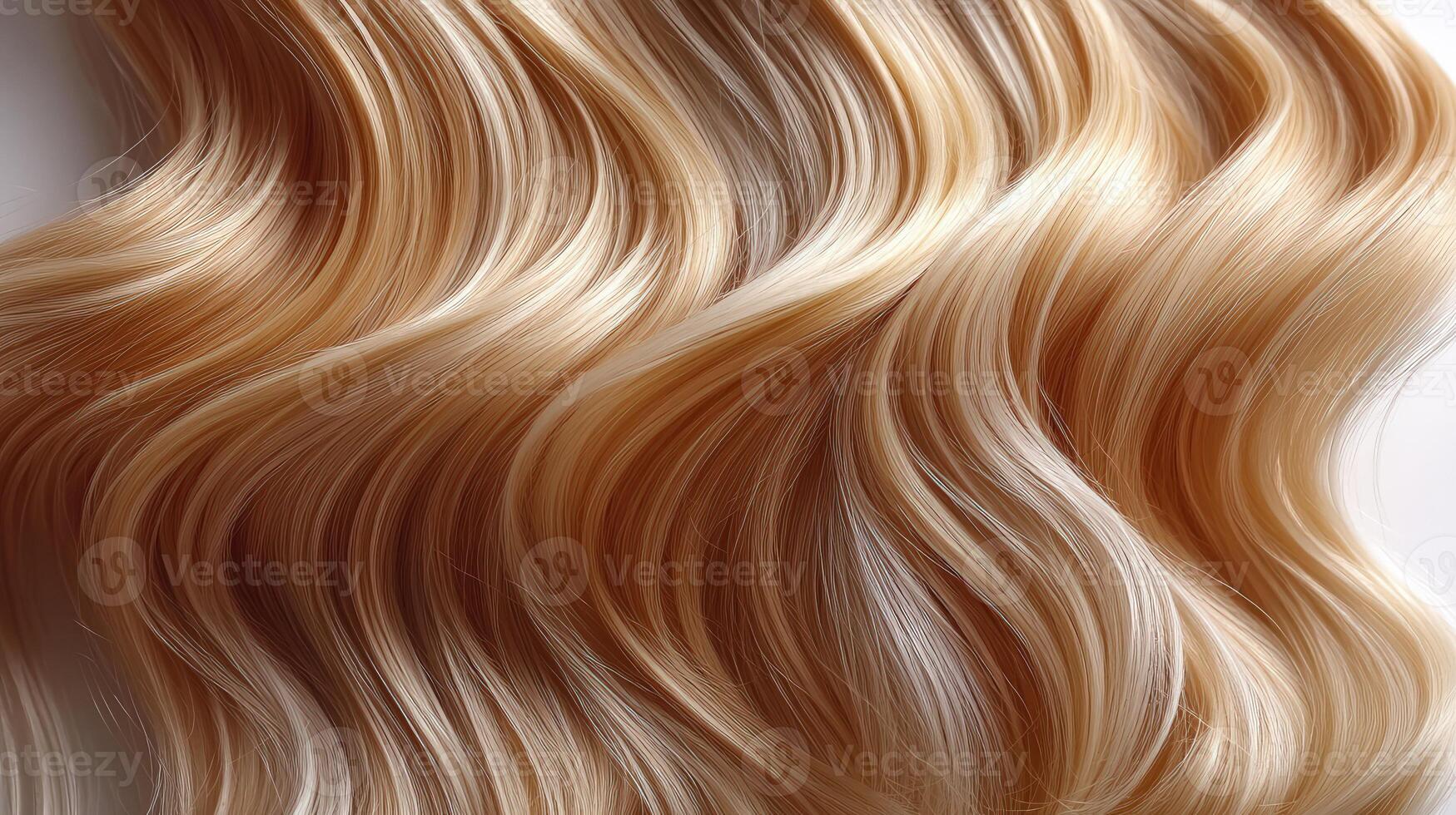 Luxurious, golden waves cascade beautifully, showcasing a perfect blend of texture and shine photo
