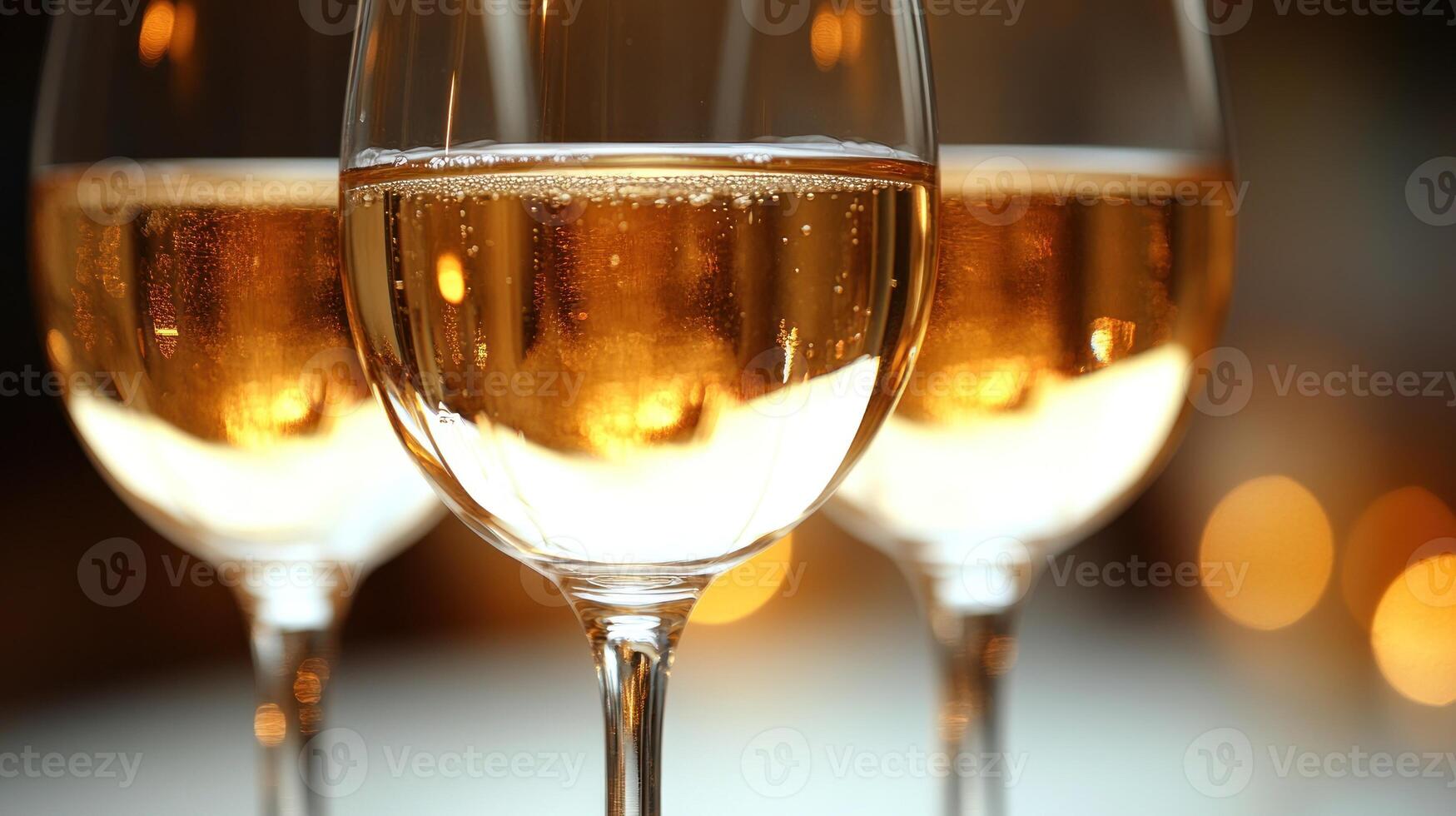 Toasting with sparkling beverages, the ambiance shines softly with warm golden tones photo