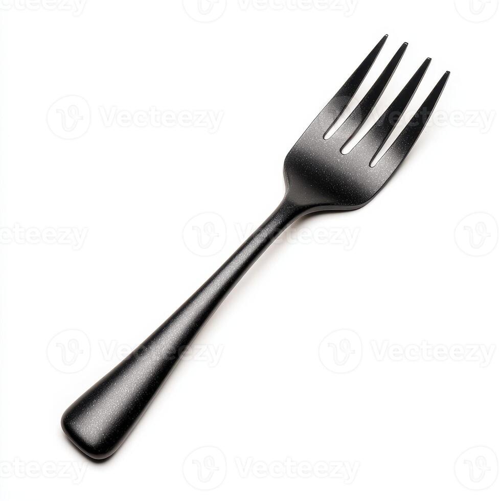 sleek black spade fork made of durable metal, perfect for dining photo