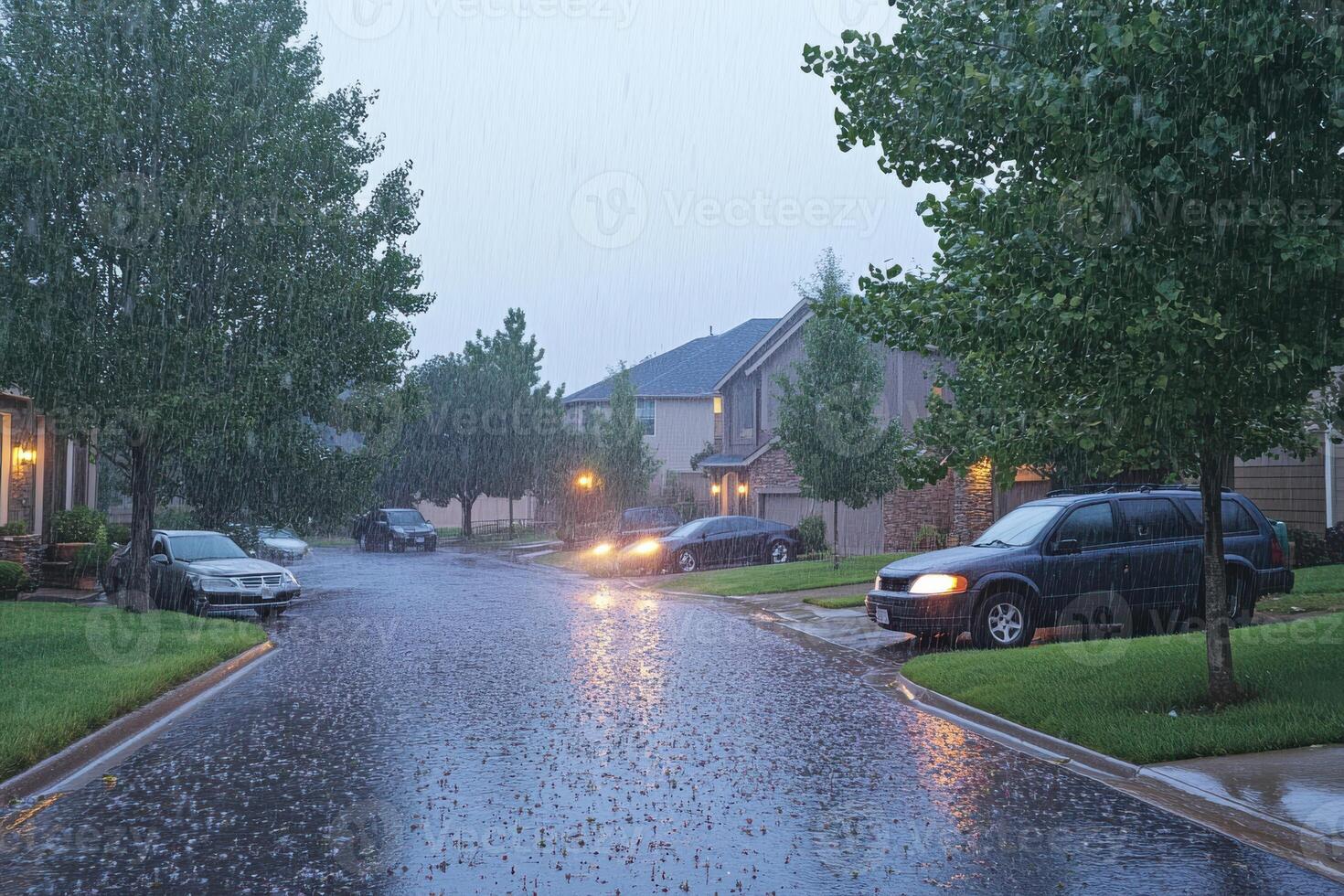 Dramatic Severe Thunderstorm with Heavy Rain and Hail Captured in Gigapixel Standard Quality photo