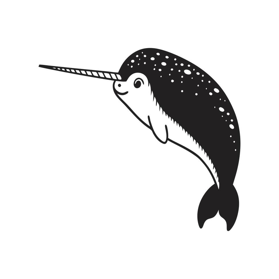 narwhal the wonder of under water ocean vector