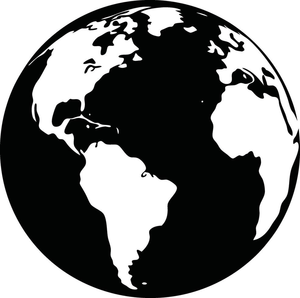 Earth Silhouette in Monochrome Design vector