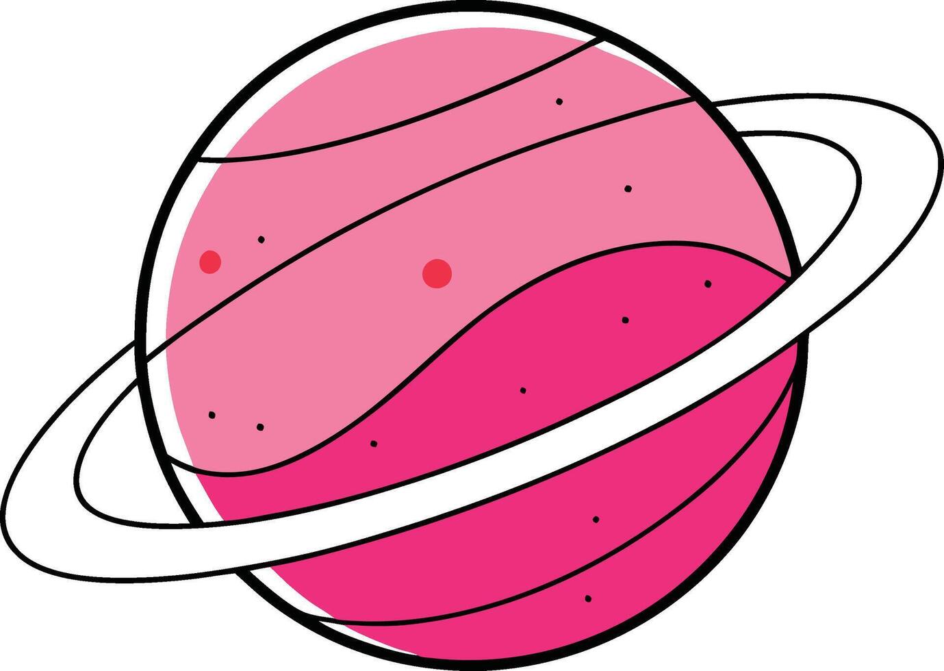 Cosmic Saturn Silhouette Simplified Beauty vector