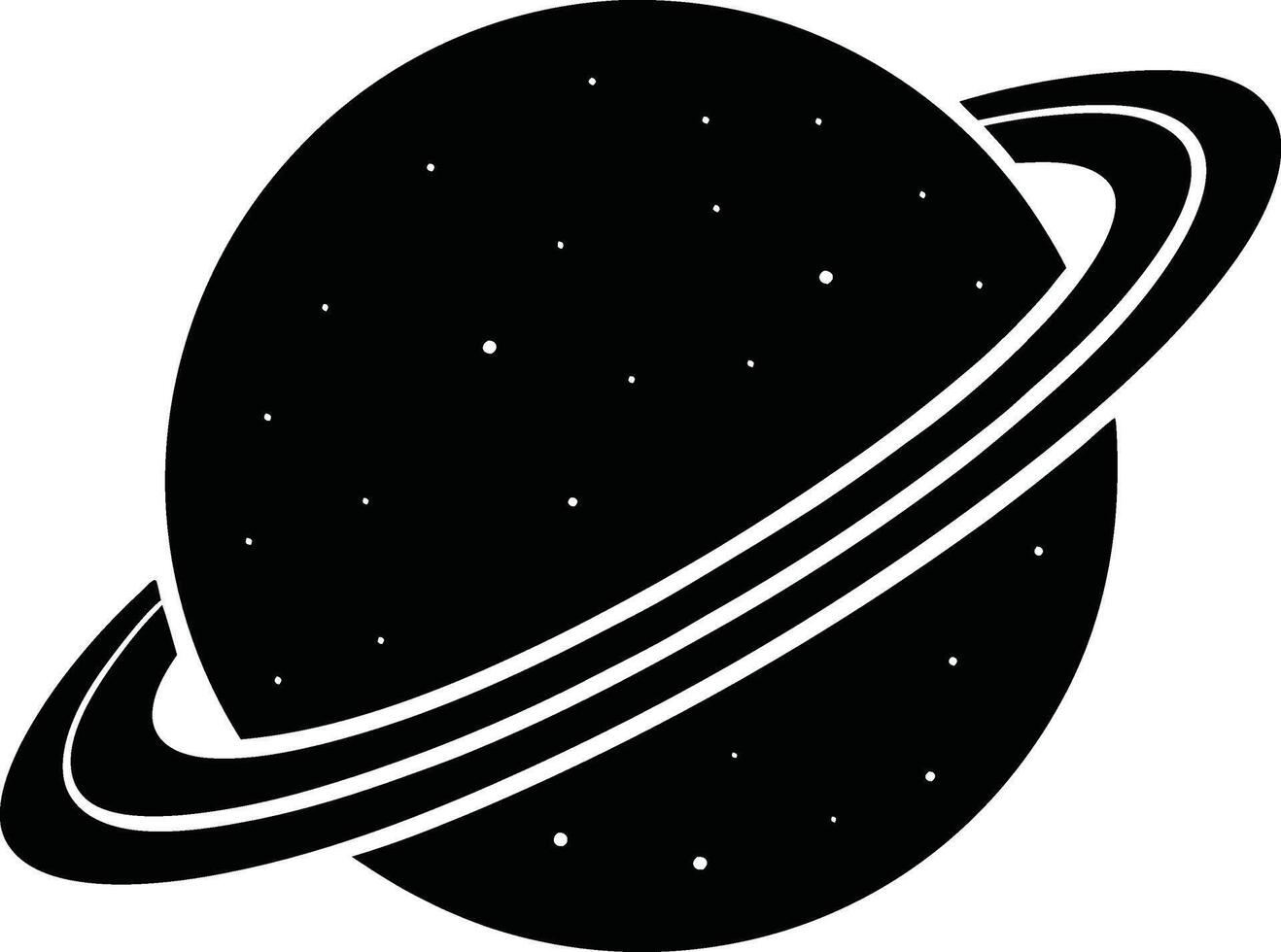 Saturn Silhouette in Elegant Minimalism vector