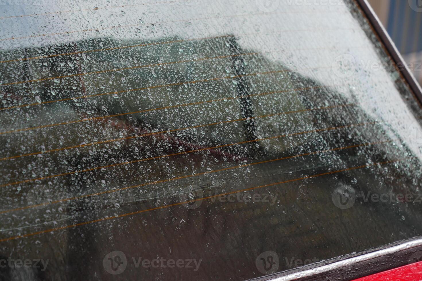 A CloseUp View of a Foggy Windshield on a Rainy Day, Capturing the Atmosphere and Mood photo