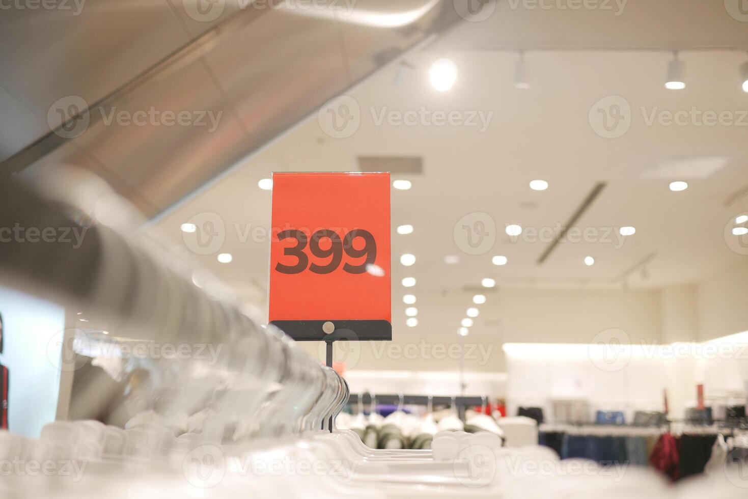 A Retail Price Tag prominently displayed in a Modern Store Interior setting photo