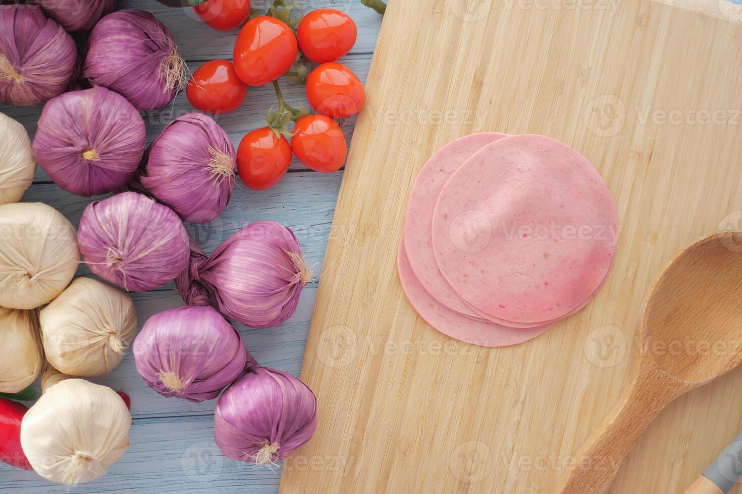 Utilizing Colorful Ingredients for Preparing a Delicious Meal and Dish photo