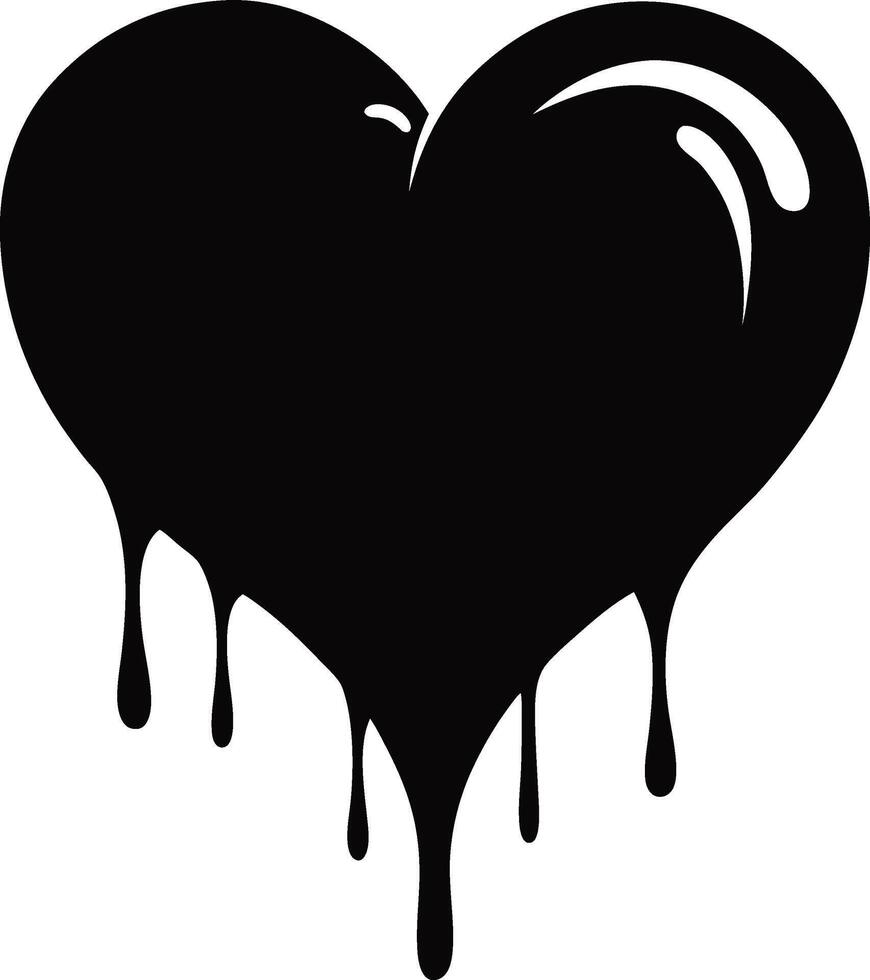 Dripping Heart Symbol Blending Love and Sadness vector