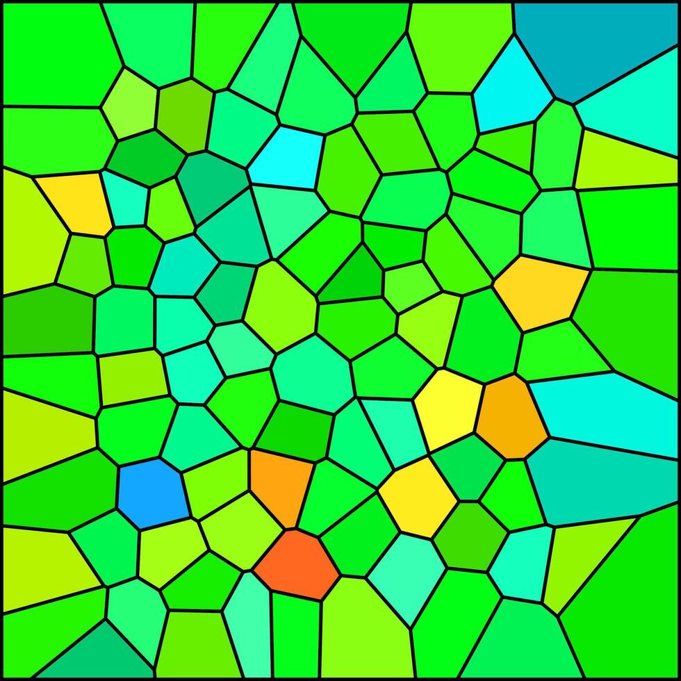 A dynamic abstract design with bold, saturated colors. The irregular polygons form a visually striking pattern. vector
