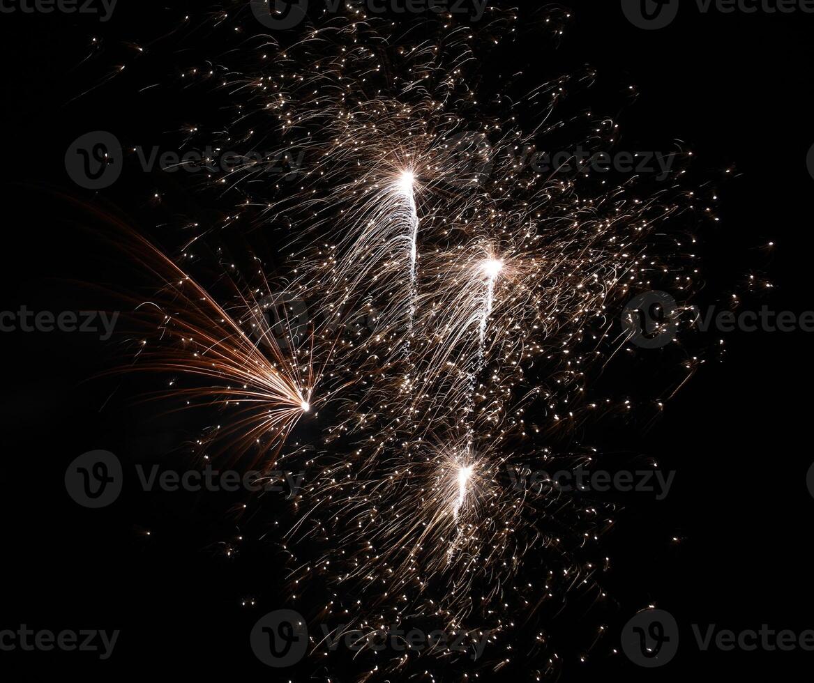 Fireworks on a pure black background, can easily be set on a custom background photo
