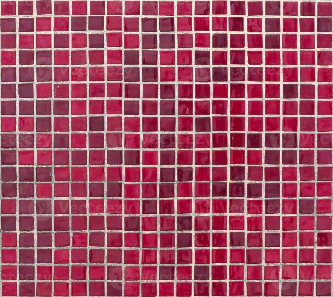 Texture of red square tiles photo