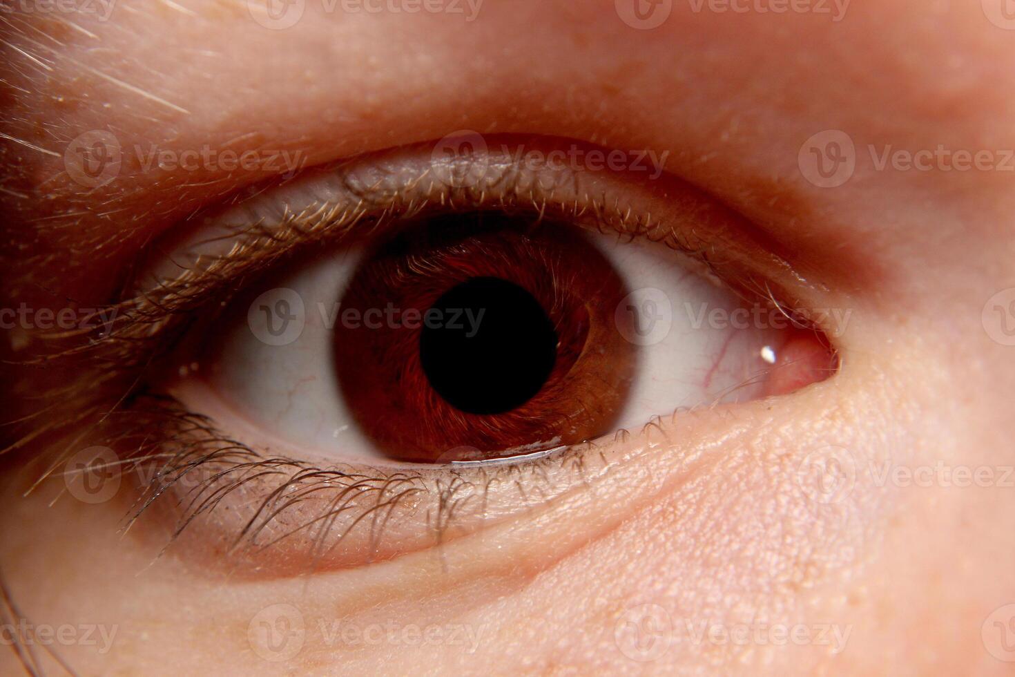 Eye close-up with vortex effect around the pupil. photo
