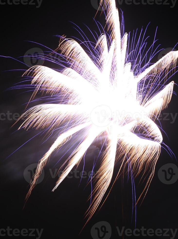 Fireworks on pure black background, can easily be set on a custom background. photo