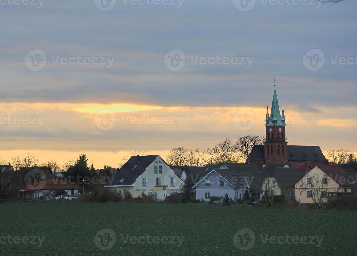 Impressive cloudscape over Magdeburg Ottersleben, Saxony-Anhalt, Germany, made visible by an HDR imaging technique photo