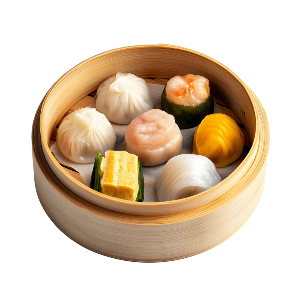 Hot and Steamy Dim Sum in a Classic Steamer png
