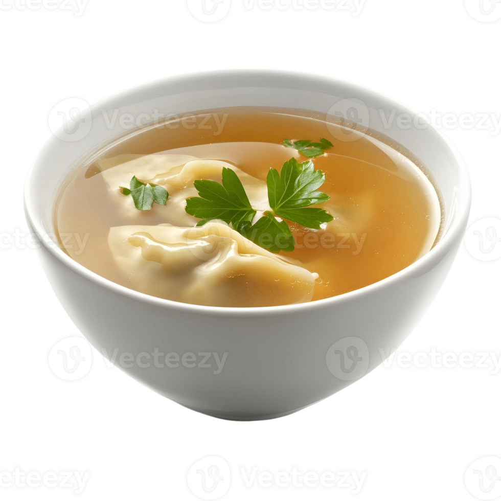 Hot Wonton Soup with Fresh Herbs png