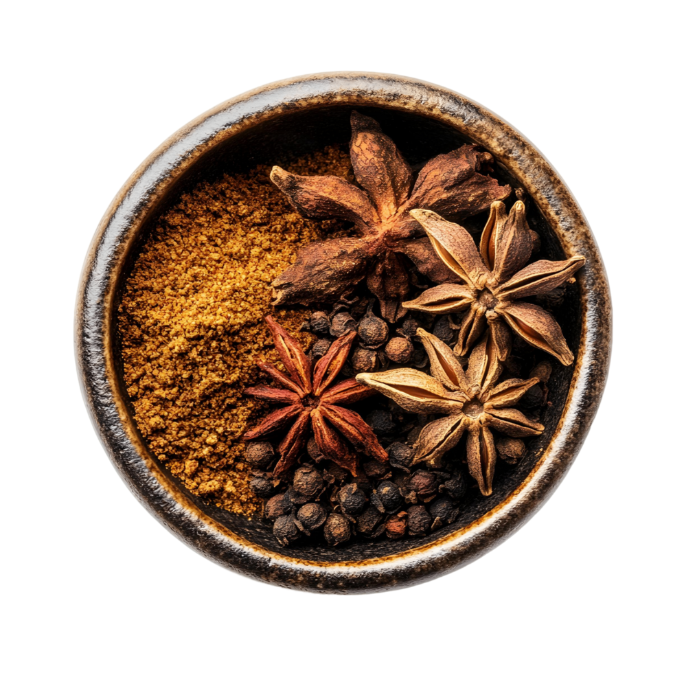 Small Bowl of Chinese Five Spice Powder png