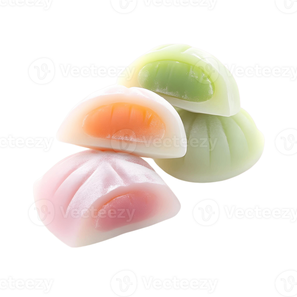 Vibrant Japanese Wagashi Confections on a Tray png