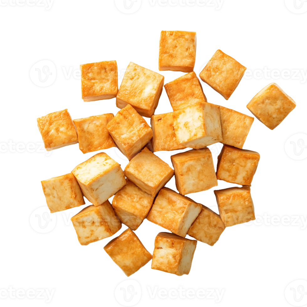Fresh Japanese Tofu Cubes in a Bowl png