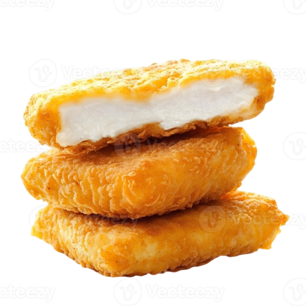 Hot and crunchy chicken nuggets, ideal for dipping png