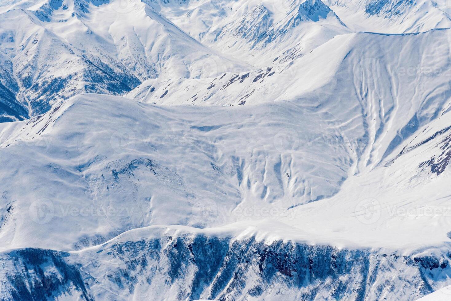 Landscape of snowy mountains beautiful, mountain range haze winter photo