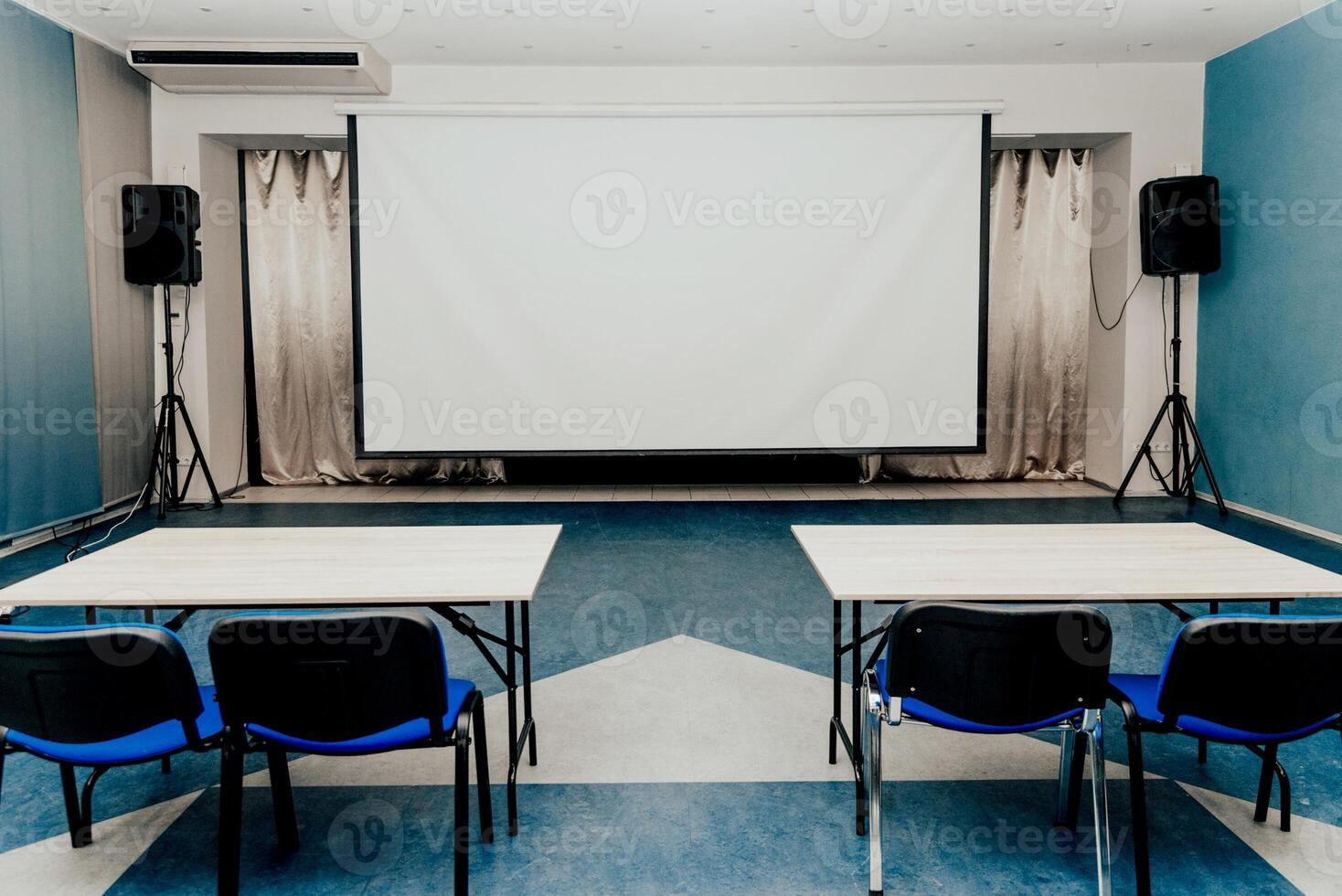 Interior nice of large classroom, student class at institute, conference hall lecture photo