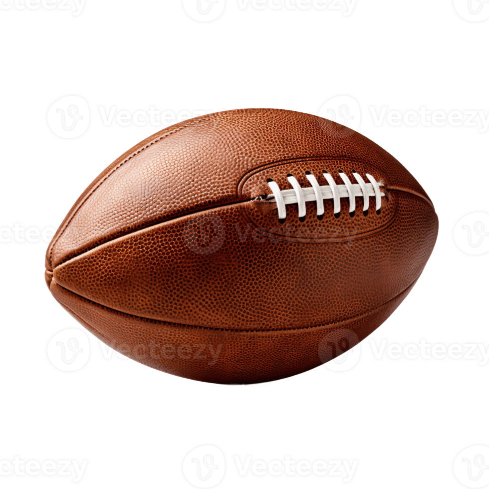 American Football with Detailed Texture and White Laces on Transparent Background png