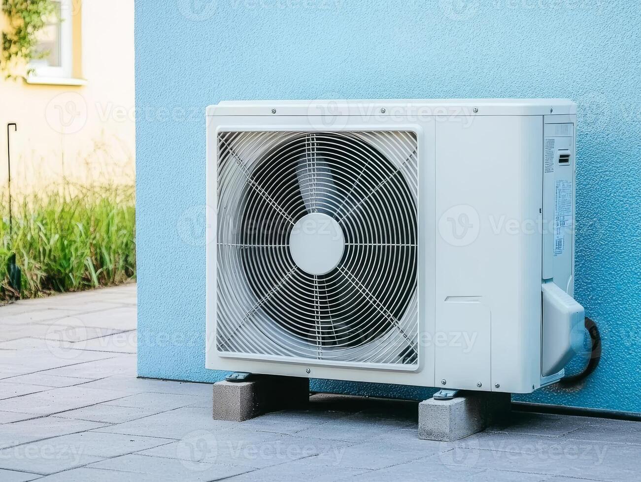 This stateoftheart modern outdoor heat pump is engineered specifically for optimal indoor comfort, greatly enhancing energy efficiency while significantly reducing the overall environmental impact photo