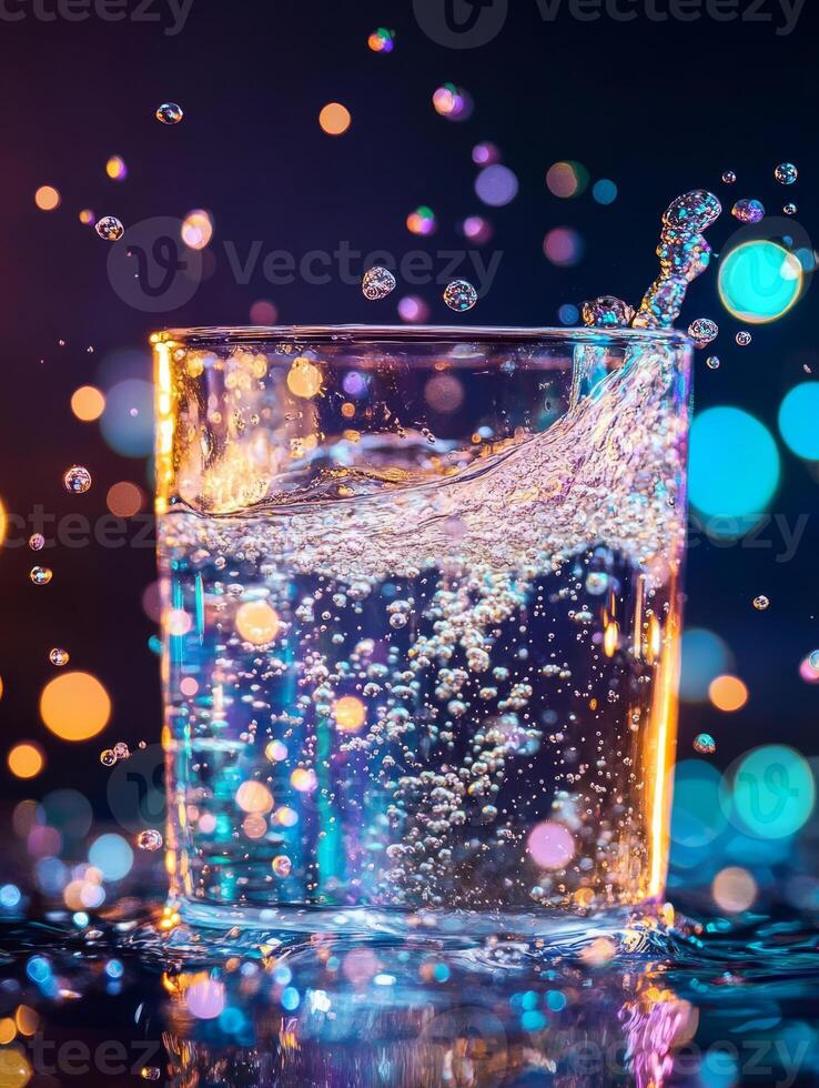 Effervescent tablets dissolve quickly in clear water, creating vibrant and delightful bubbles that dance and swirl energetically, showcasing the fascinating wonders of chemistry brilliantly in motion photo