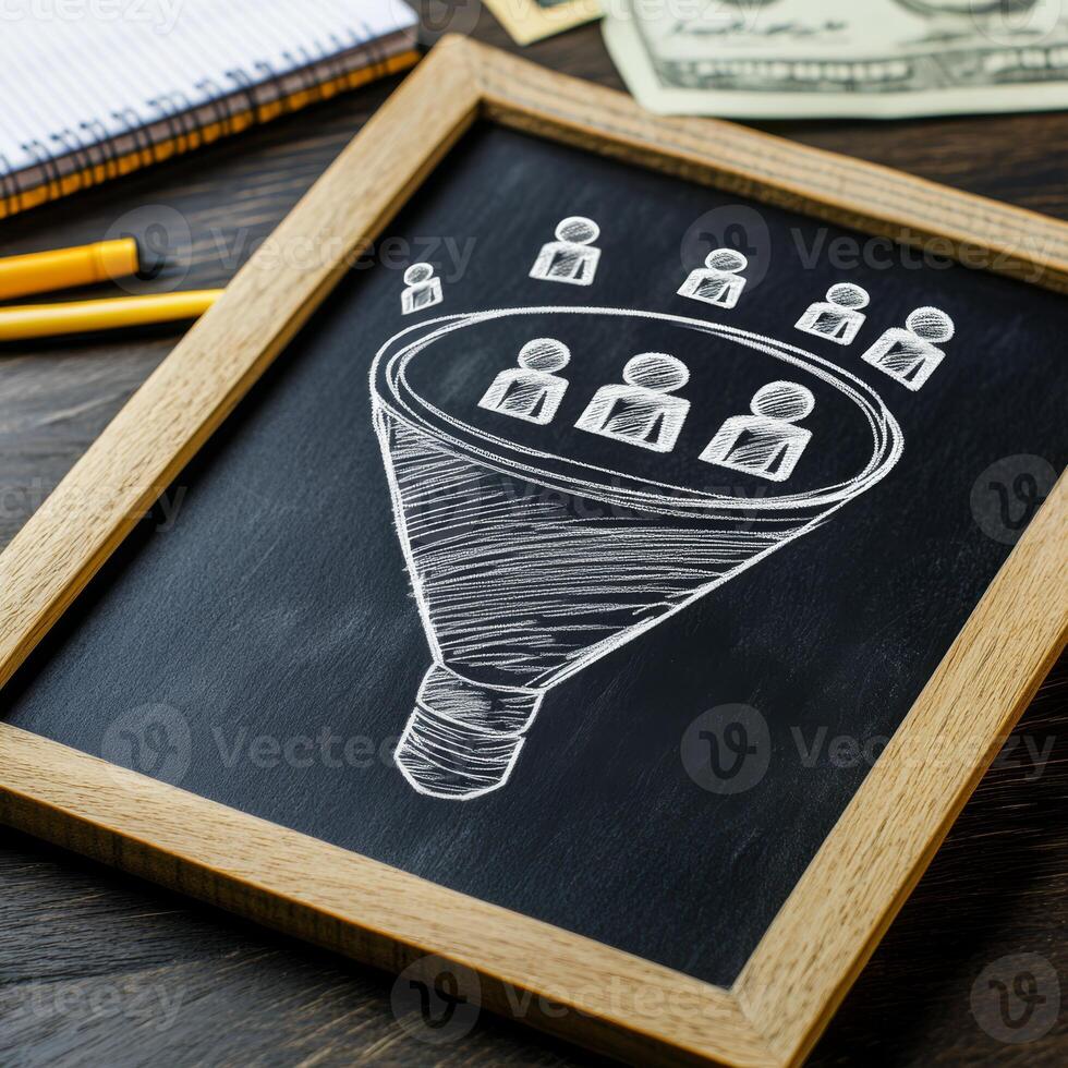Delve into the marketing sales funnel, which demonstrates how potential customers transition into actual conversions. Picture the success and effectiveness of your comprehensive marketing strategy photo