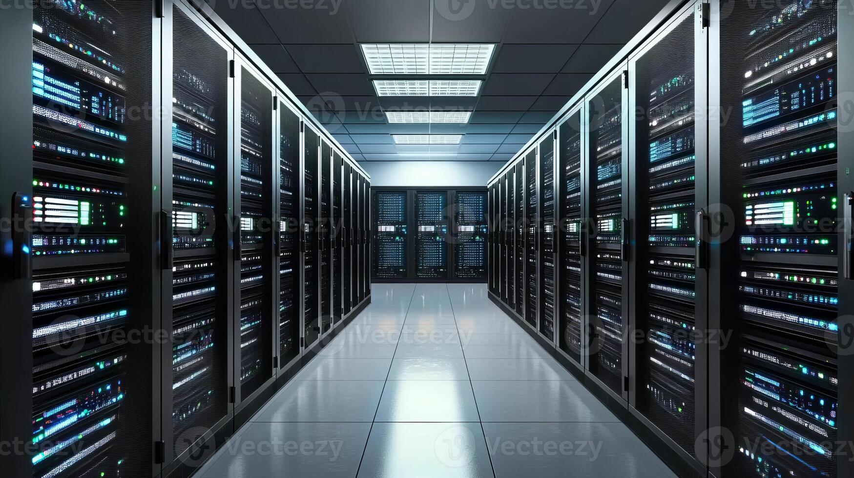 Imagine a modern server room filled with organized racks, showcasing secure facilities designed for critical systems to ensure efficient operations for various telecommunications needs photo