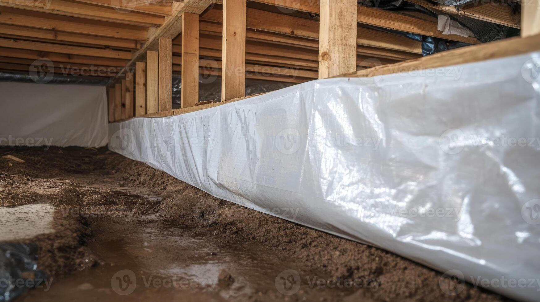 A vapor barrier is an essential component that assists in effectively preventing moisture intrusion in crawl spaces, thereby protecting your home from dampness and potential damage that could arise photo