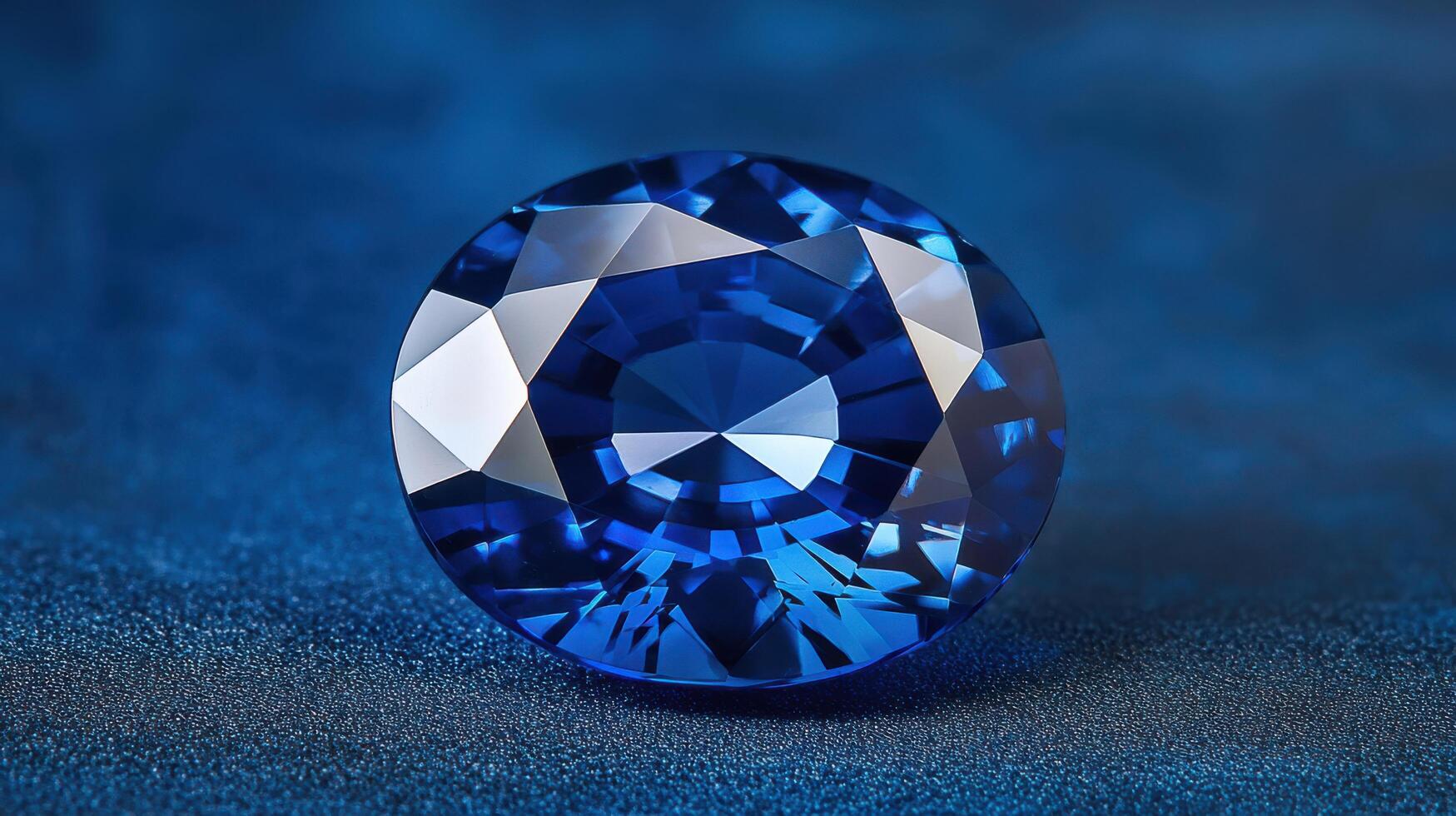 Brilliant blue gemstone glimmers on textured surface creating a stunning visual display of color and light photo