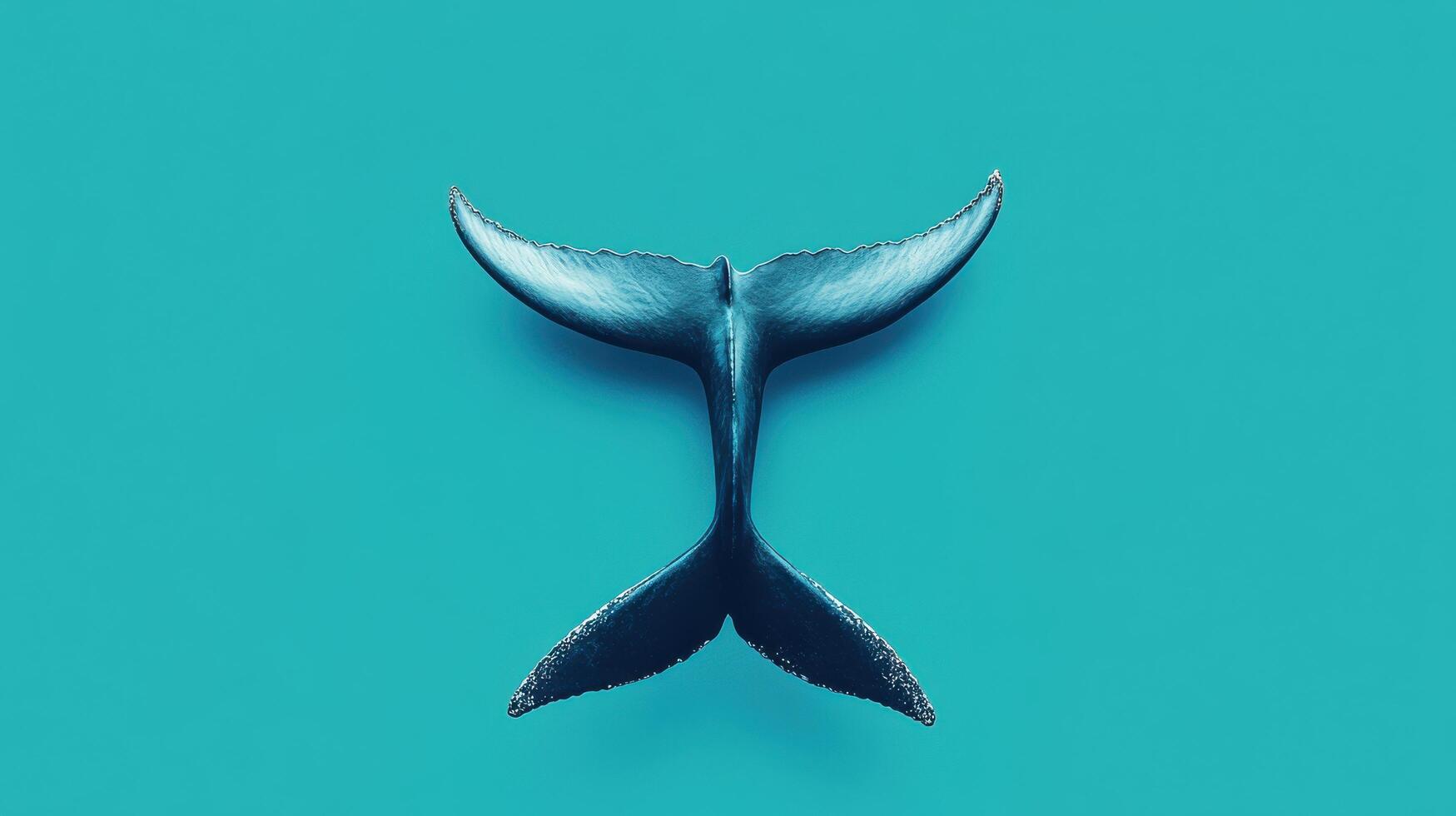 Whale tail gracefully emerging from the ocean depths in bright turquoise water during a sunny day photo