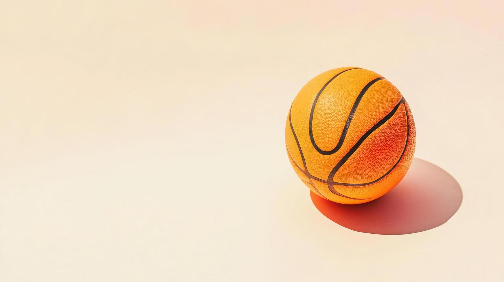 Bright orange basketball resting on a smooth surface with a warm background, ideal for sports and athletic themes photo