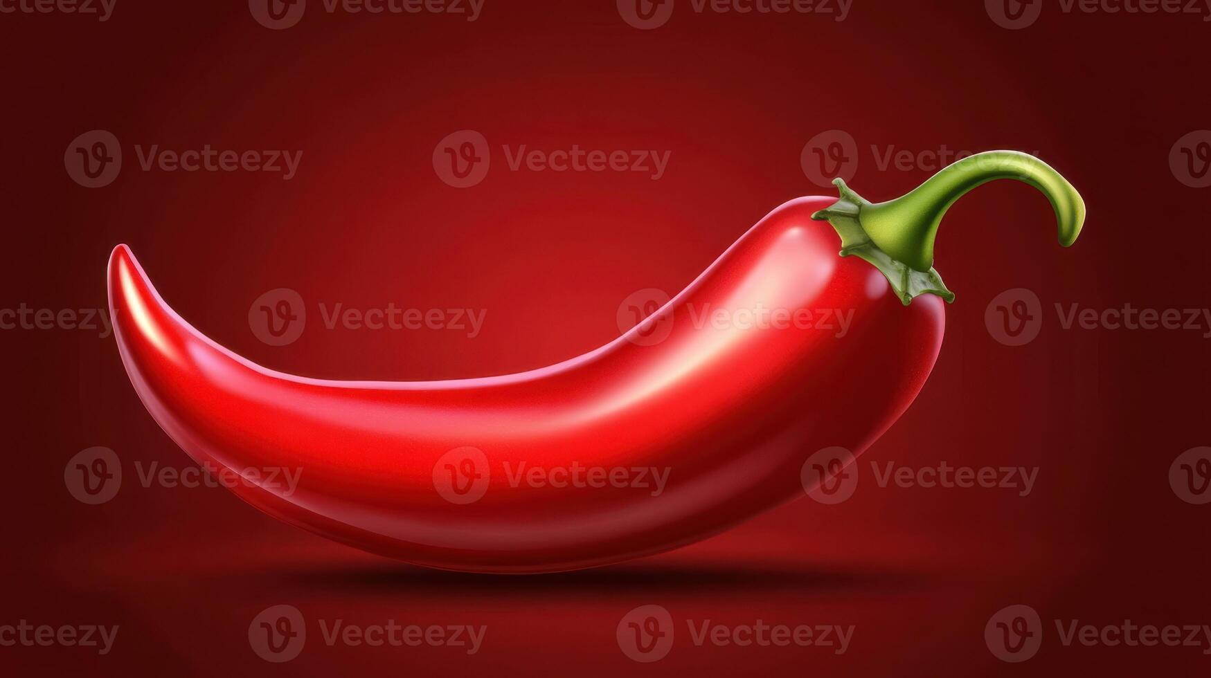 Bright red chili pepper on a dark background with smooth texture and vibrant color captured in natural lighting photo