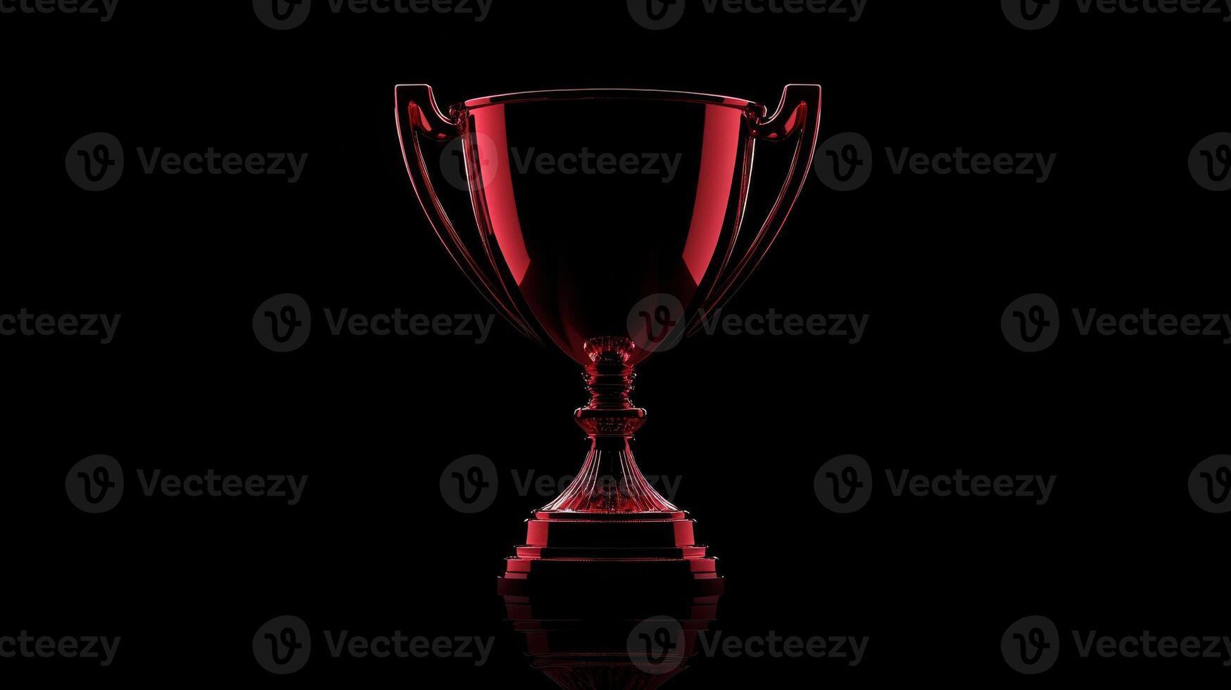 Elegant red trophy illuminated against a dark background highlighting achievements and recognition photo