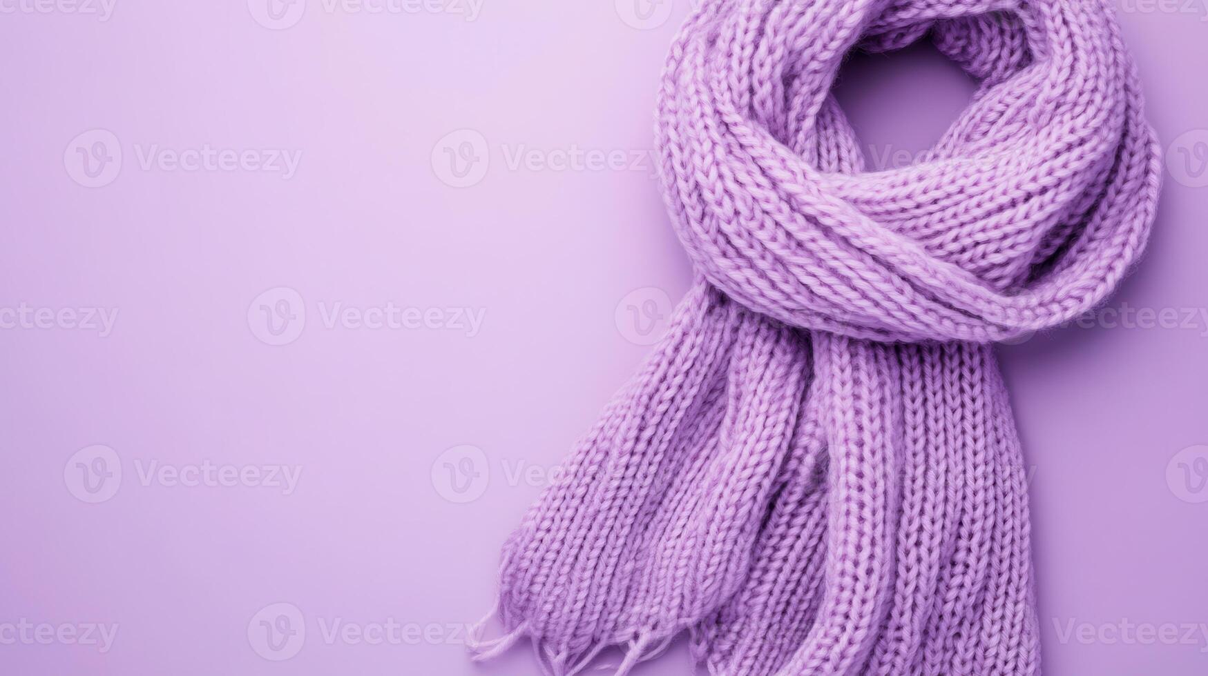 Soft lilac scarf draped elegantly against a pastel background highlighting its texture and color photo
