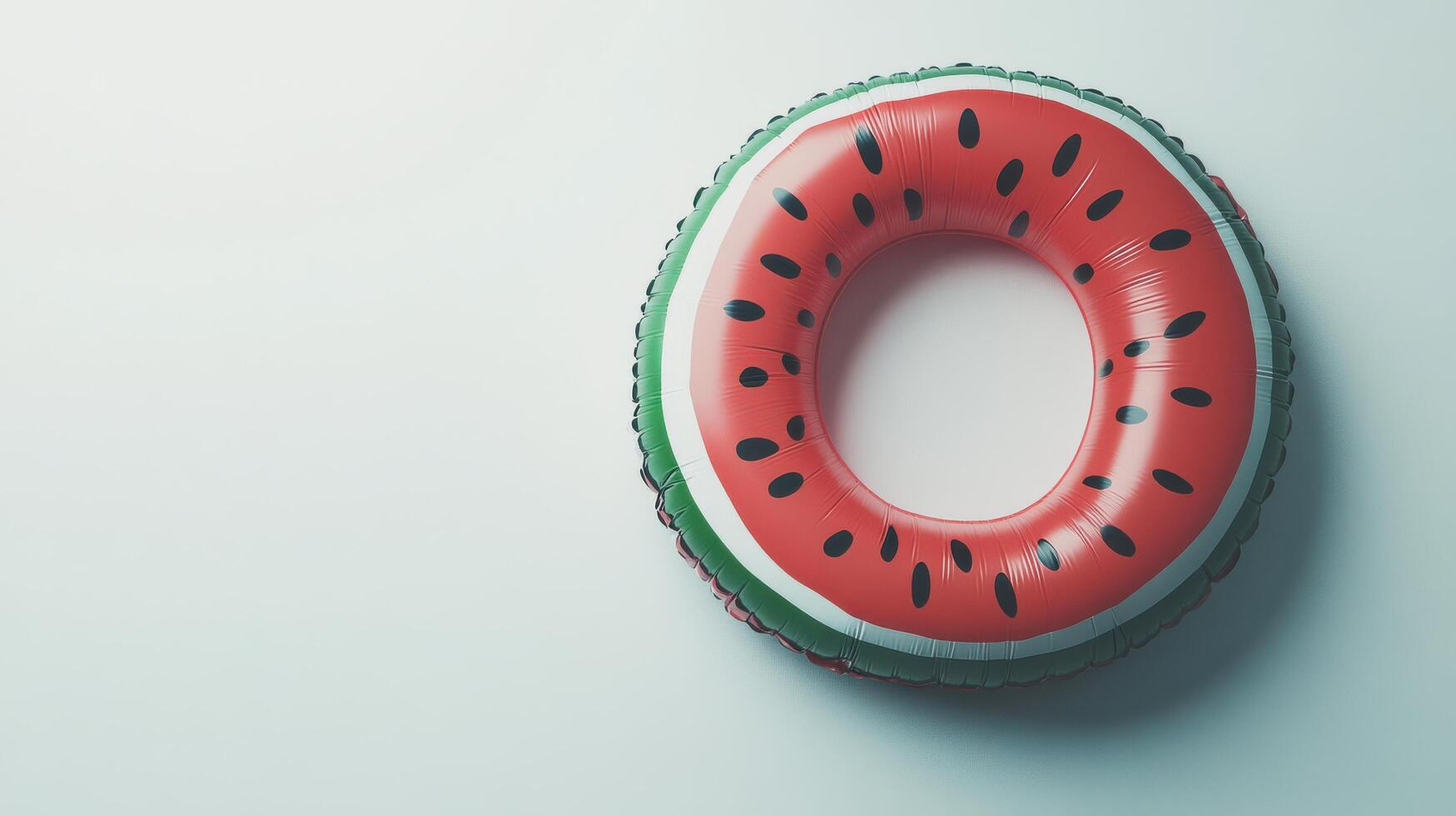 Bright watermelon float for summer pool fun in a sunny outdoor setting photo