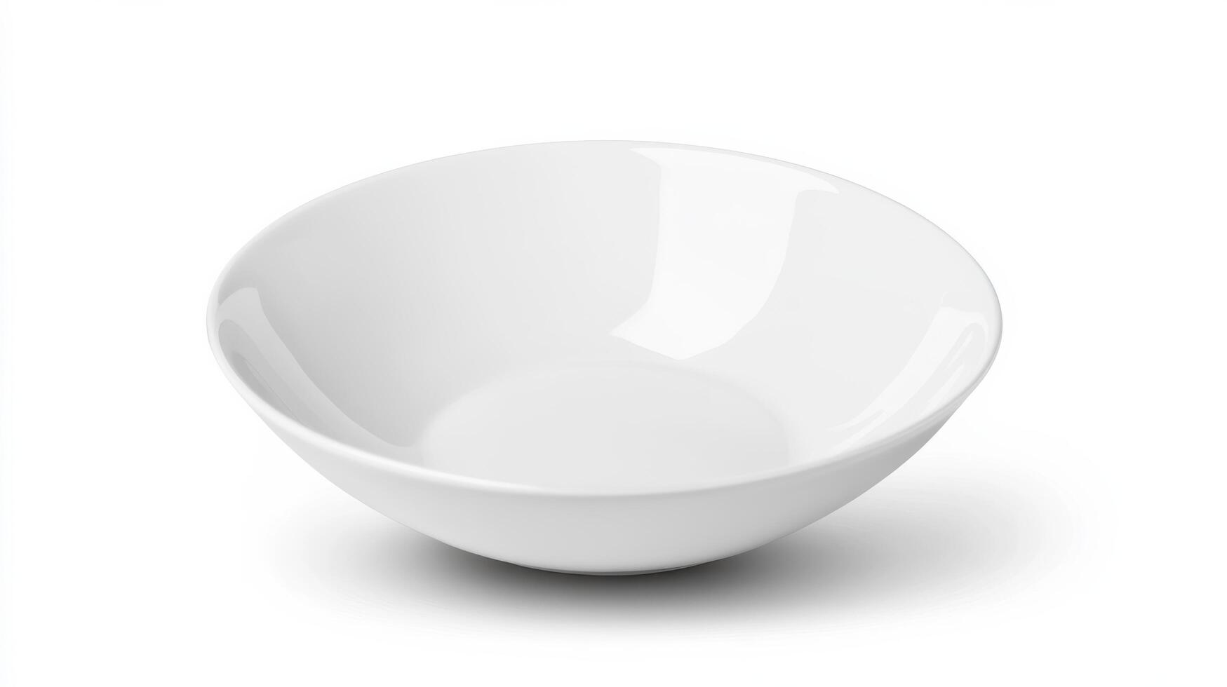 Elegant white serving bowl placed on a clean surface for dining at a modern kitchen setting photo