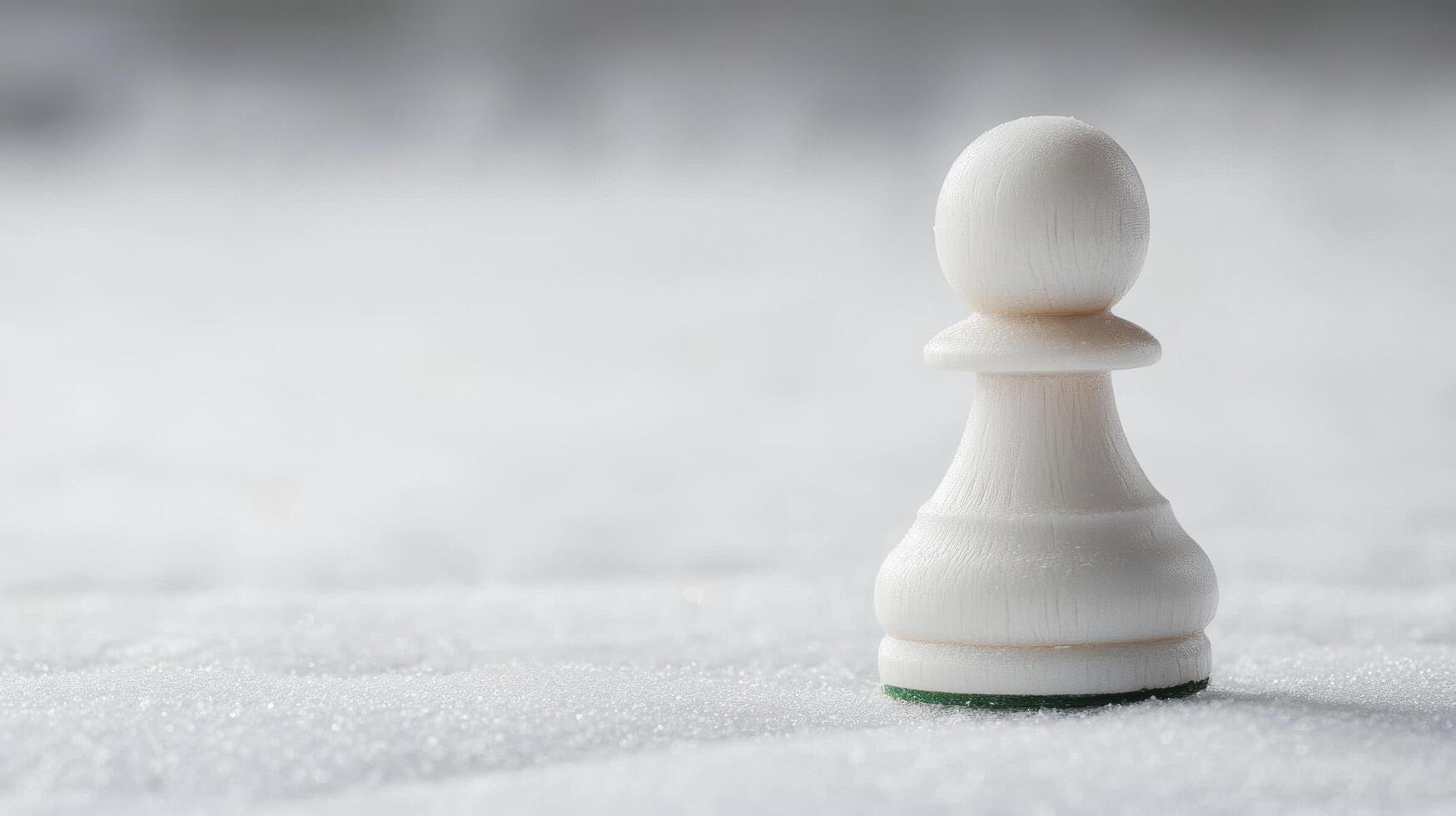 White chess pawn positioned on a white surface, emphasizing minimalism and strategy in a quiet setting photo