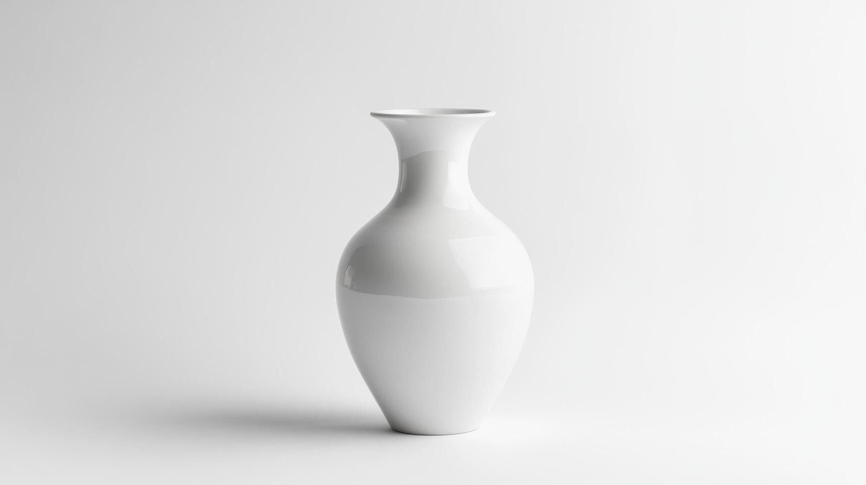 Elegant white ceramic vase on a minimalist background capturing simple beauty photo
