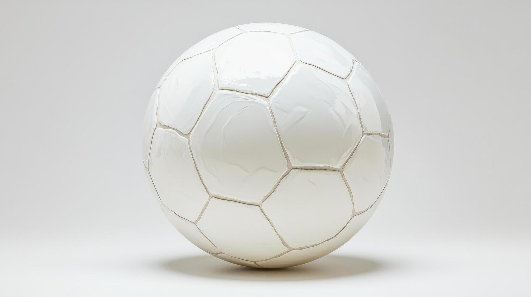 Round white soccer ball on a clean backdrop, emphasizing texture and classic design for sports enthusiasts photo