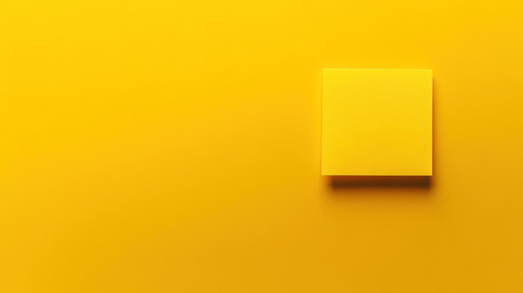 Bright yellow sticky note on vibrant yellow background highlights simplicity and creativity in design photo