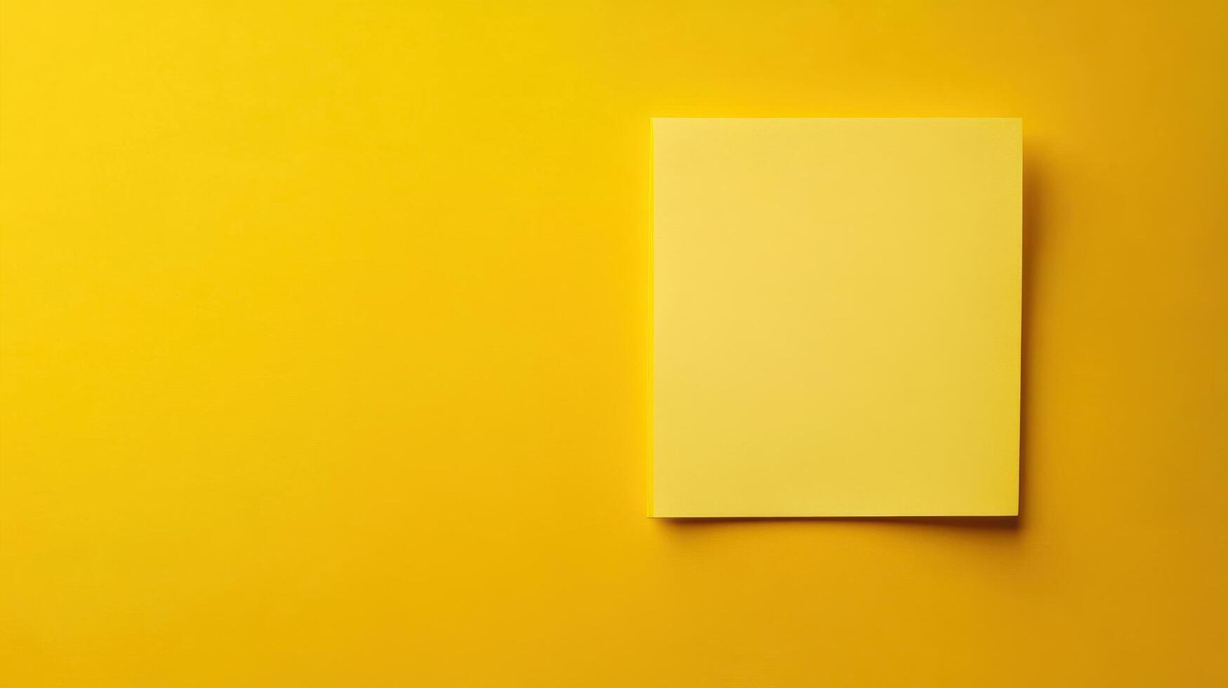 Simple yellow sticky note on a bright yellow background for reminders and messages photo