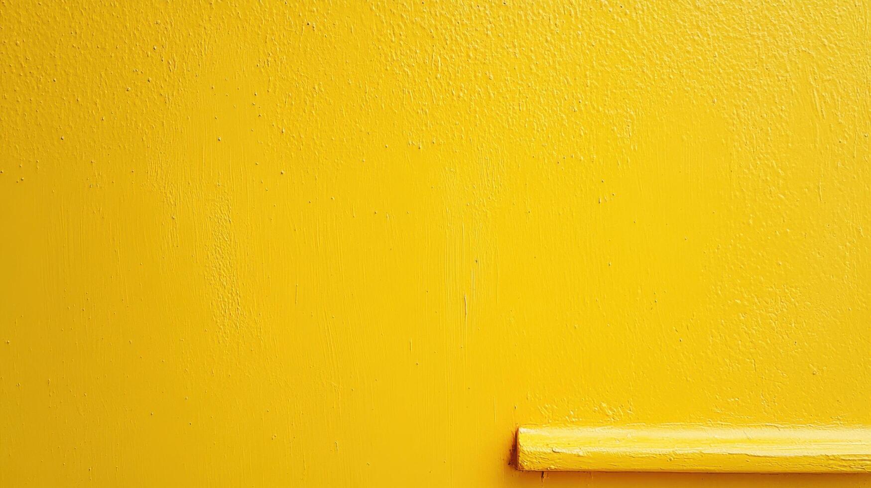 Bright yellow wall with a simple yellow ledge enhancing the vibrant color of a modern aesthetic space photo