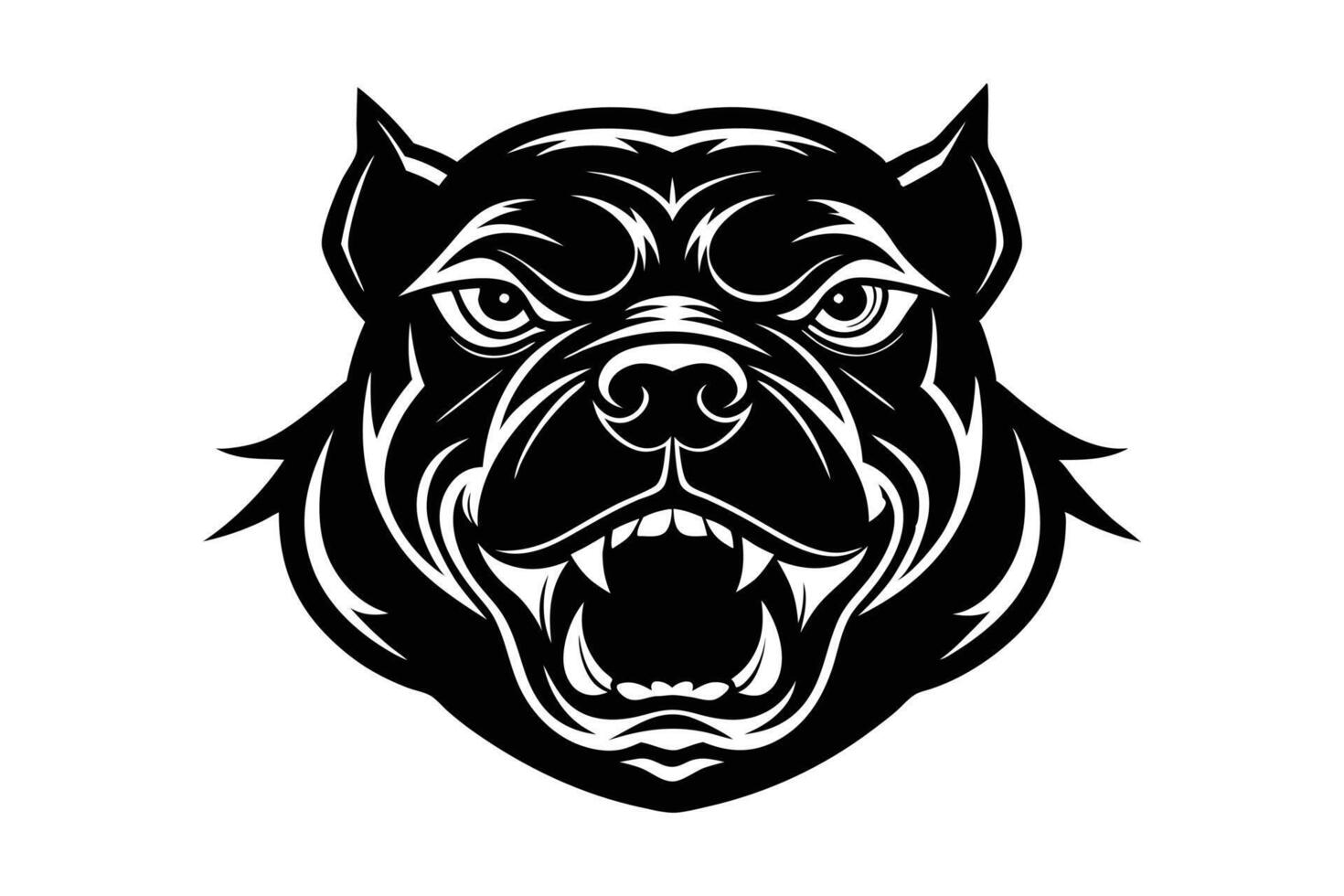Silhouette of bulldog head side view art illustration vector