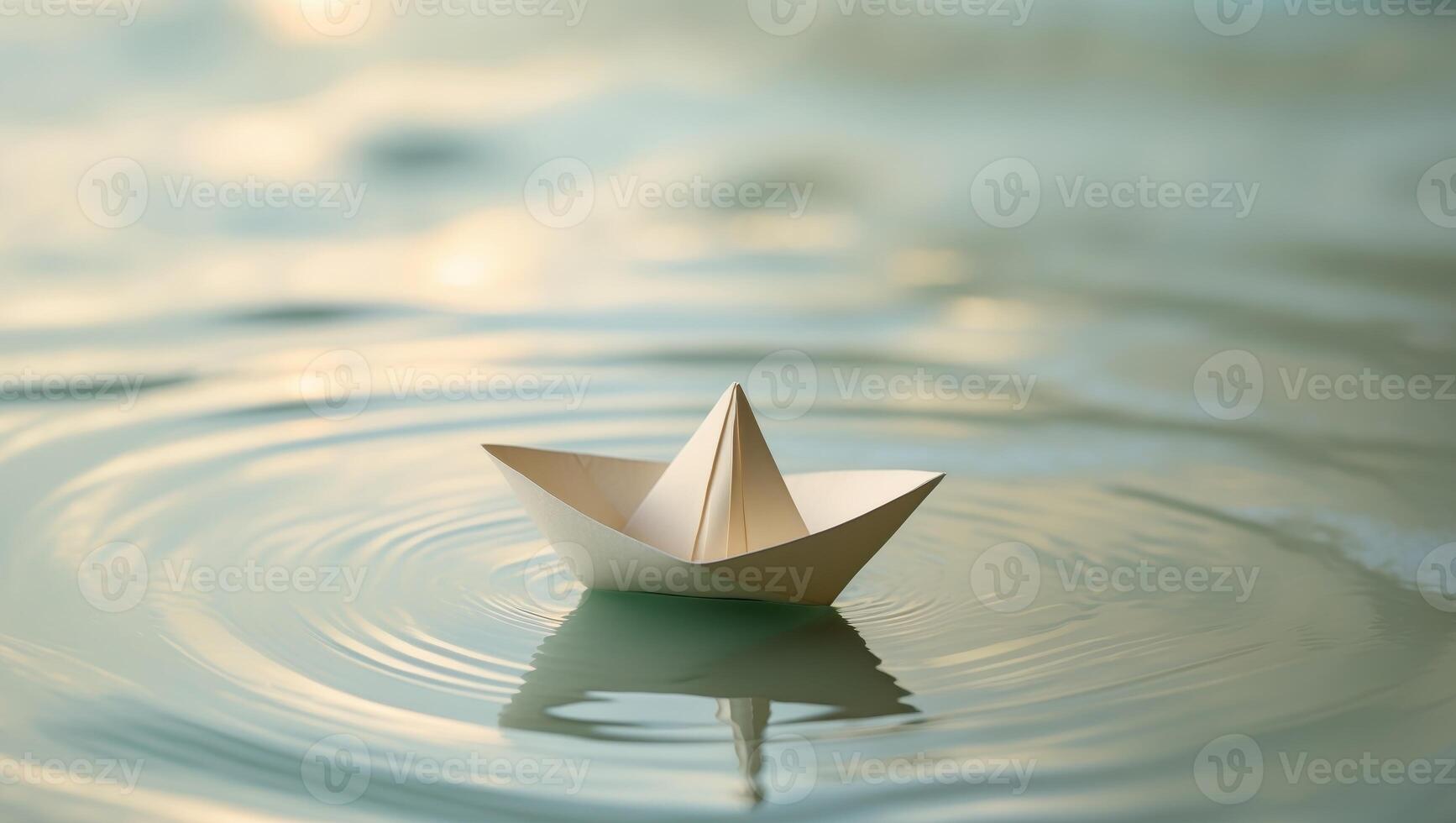 A paper boat floating on top of a body of waterA paper boat floating on top of a body of water. photo